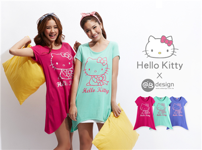 【夏日限定♥2件8折】HELLOKITTY柔軟快乾棉~線條風長版T‧女3色