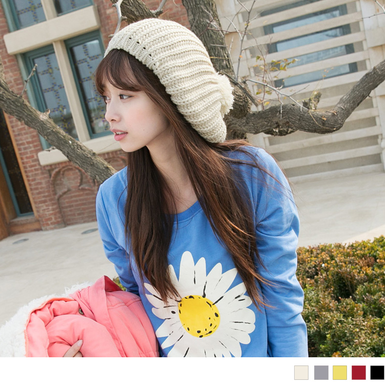 0215新品 【特價款】 甜美俏皮~可愛大毛球造型貝雷帽/毛線帽?5色  