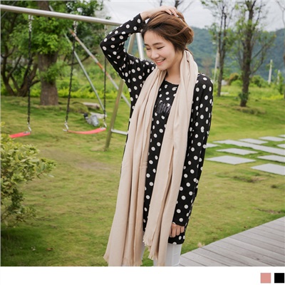 滿版俏麗圓點落肩長版上衣.2色
