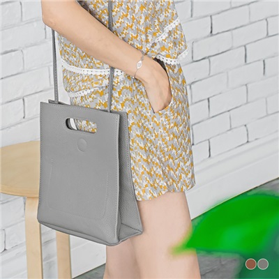 0601新品 荔枝紋方型小巧手提包/側背包．2色