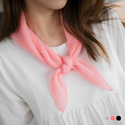 0524新品 素色立體壓紋雪紡領巾．3色