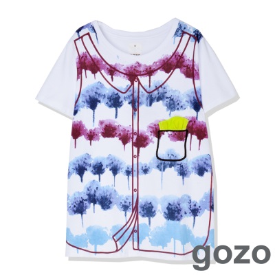 gozo水彩風格造型口袋T恤(2色)