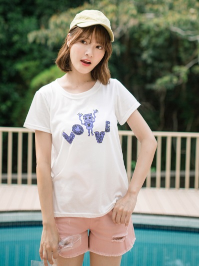 台灣製造．戀愛機器人印圖T恤上衣
