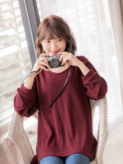 2019服飾特賣購買高含棉後綁帶設計條紋寬鬆上衣特賣哪裡