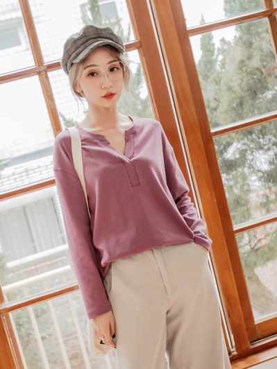 2019服飾穿搭推薦選購素色親膚彈性質感圓領不收邊短袖上衣．3色專賣店特賣網站