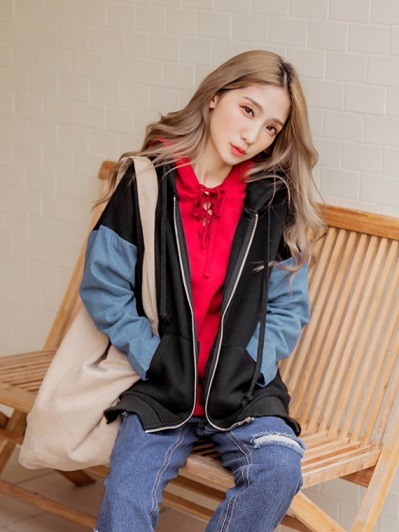 2019服飾特賣購買率性仿舊高含棉水洗下襬抽鬚寬鬆牛仔襯衫上衣-外套優惠促銷推薦