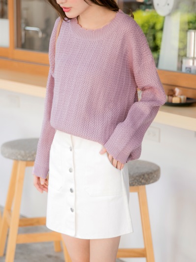 2019服飾穿搭推薦選購拼接花朵下襬圓領衛衣上衣線上選購專賣