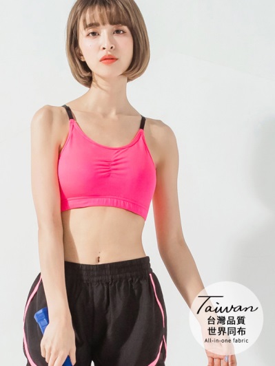 拼接背交叉半截式運動背心