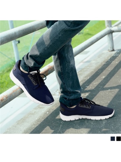 台灣製造~3D立體高彈簡約織紋休閒運動鞋‧男2色